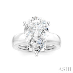 1/6 Ctw Pear Shape Round Cut Diamond Semi-Mount Engagement Ring in 14K White Gold