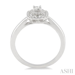 1/5 Ctw Square Shape Diamond Fashion Ring in 14K White Gold