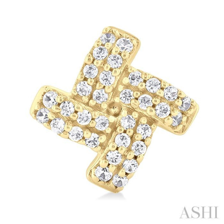 1/5 Ctw Petite Pinwheel Round Cut Diamond Fashion Stud Earrings in 10K Yellow Gold