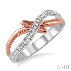 1/6 Ctw Round Cut Diamond Fashion Ring in 10K Rose and White Gold