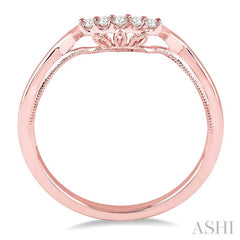 1/20 Ctw Round Cut Diamond Wedding Band in 14K Rose Gold
