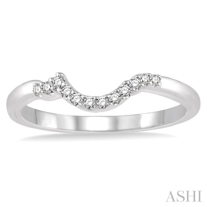 1/10 Ctw Round Cut Diamond Wedding Band in 14K White Gold