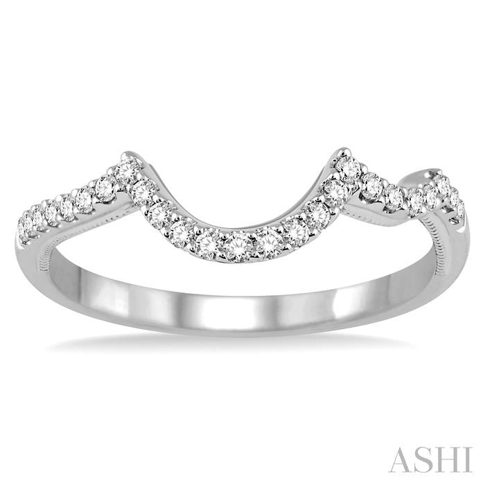 1/6 Ctw Round Cut Diamond Wedding Band in 14K White Gold