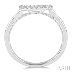 1/10 Ctw Round Cut Diamond Wedding Band in 14K White Gold
