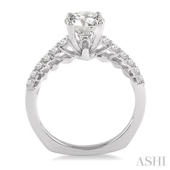1/3 Ctw Diamond Semi-Mount Engagement Ring in 14K White Gold