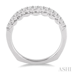 1/3 Ctw Round Cut Diamond Wedding Band in 14K White Gold