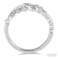 1/10 Ctw Round Cut Diamond Wedding Band in 14K White Gold