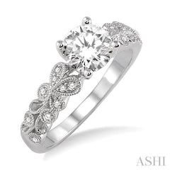 1/6 Ctw Diamond Semi-Mount Engagement Ring in Platinum