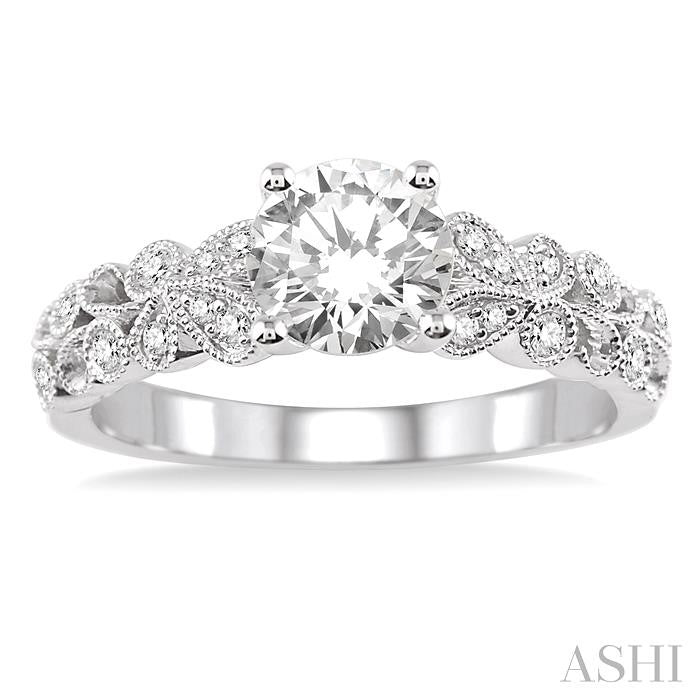 1/6 Ctw Diamond Semi-Mount Engagement Ring in Platinum