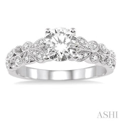 1/6 Ctw Diamond Semi-Mount Engagement Ring in Platinum