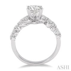 1/6 Ctw Diamond Semi-Mount Engagement Ring in Platinum