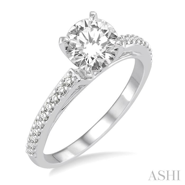 1/5 Ctw Diamond Semi-Mount Engagement Ring in 14K White Gold