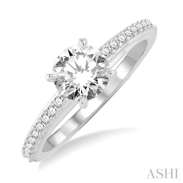 1/5 Ctw Diamond Semi-Mount Engagement Ring in Platinum