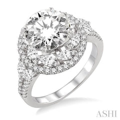 1 1/6 Ctw Diamond Semi-Mount Engagement Ring in 14K White Gold