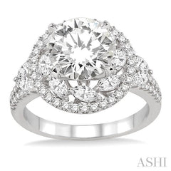 1 1/6 Ctw Diamond Semi-Mount Engagement Ring in 14K White Gold