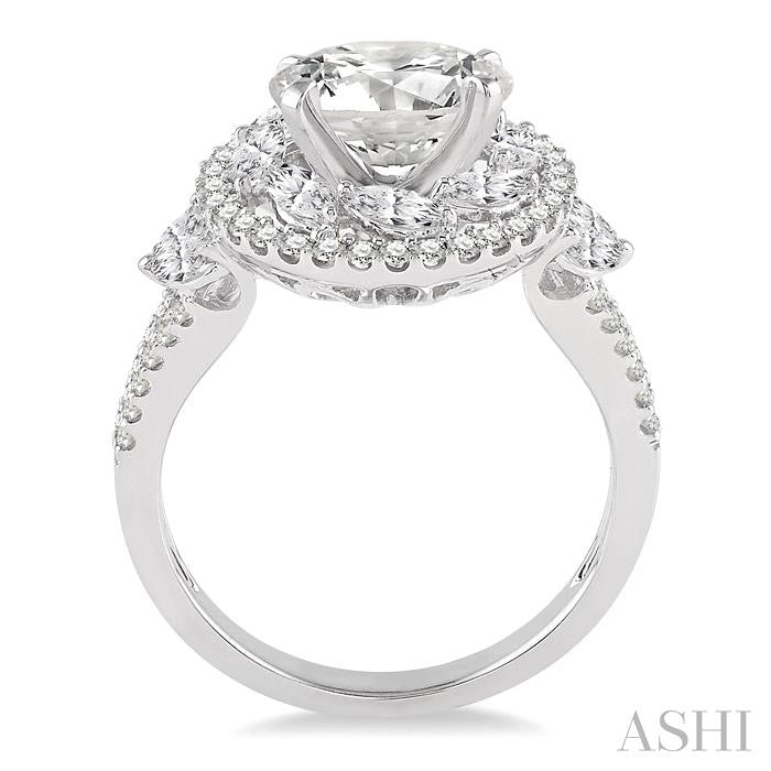 1 1/6 Ctw Diamond Semi-Mount Engagement Ring in 14K White Gold