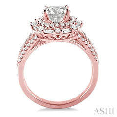 1 1/10 Ctw Diamond Semi-Mount Engagement Ring in 14K Rose Gold