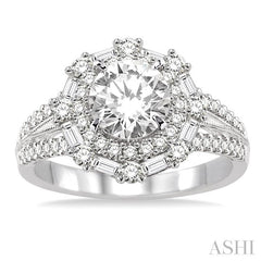 5/8 Ctw Diamond Semi-Mount Engagement Ring in 14K White Gold