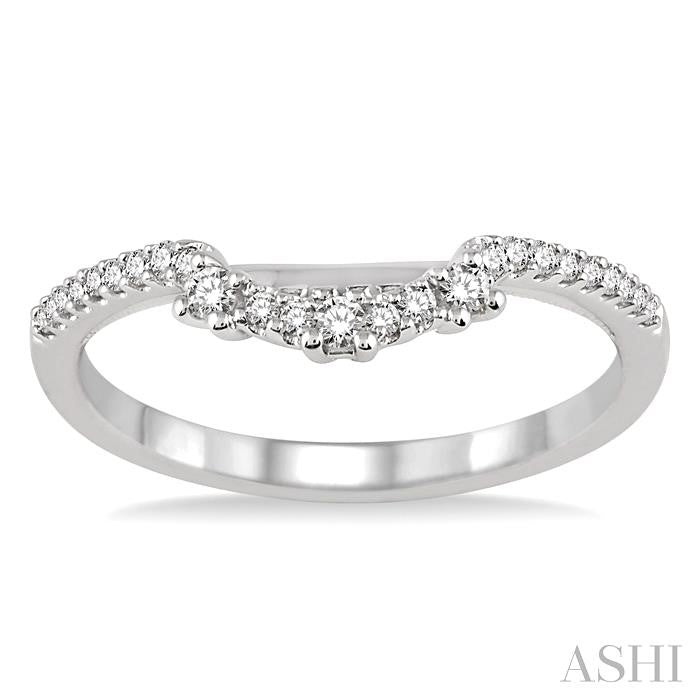 1/5 Ctw Round Cut Diamond Wedding Band in 14K White Gold