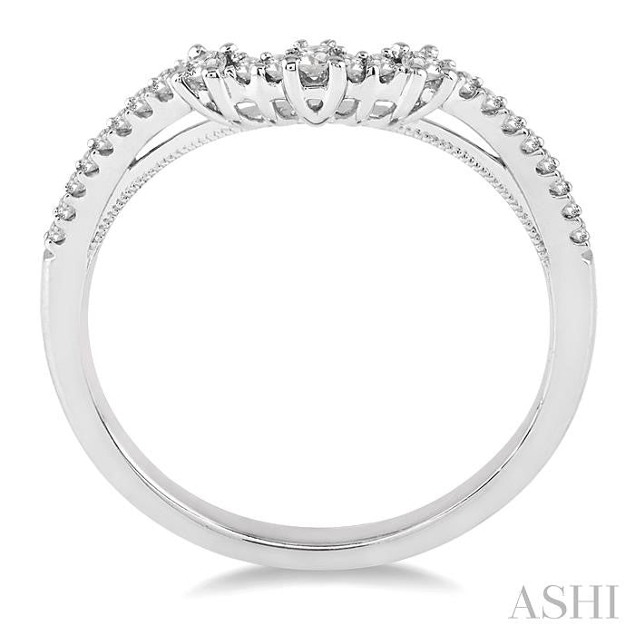 1/5 Ctw Round Cut Diamond Wedding Band in 14K White Gold