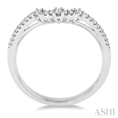 1/5 Ctw Round Cut Diamond Wedding Band in 14K White Gold