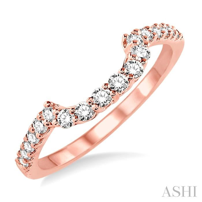 3/8 Ctw Round Cut Diamond Wedding Band in 14K Rose Gold