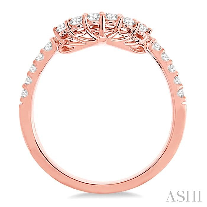 3/8 Ctw Round Cut Diamond Wedding Band in 14K Rose Gold