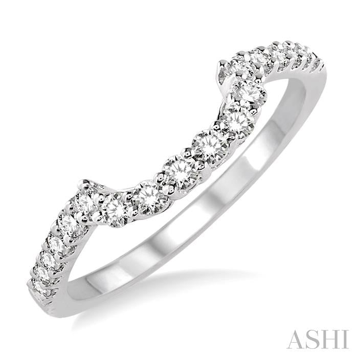 3/8 Ctw Round Cut Diamond Wedding Band in 14K White Gold