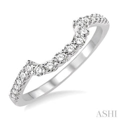 3/8 Ctw Round Cut Diamond Wedding Band in 14K White Gold