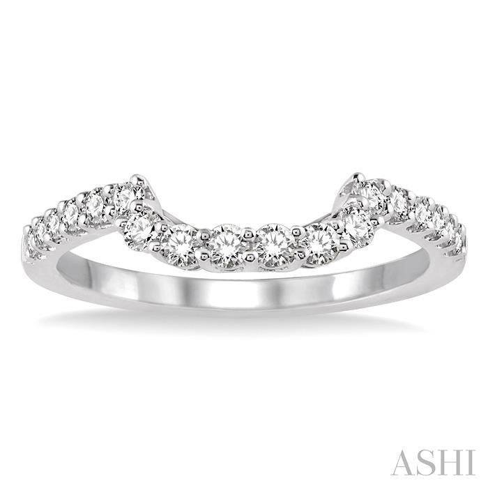 3/8 Ctw Round Cut Diamond Wedding Band in 14K White Gold