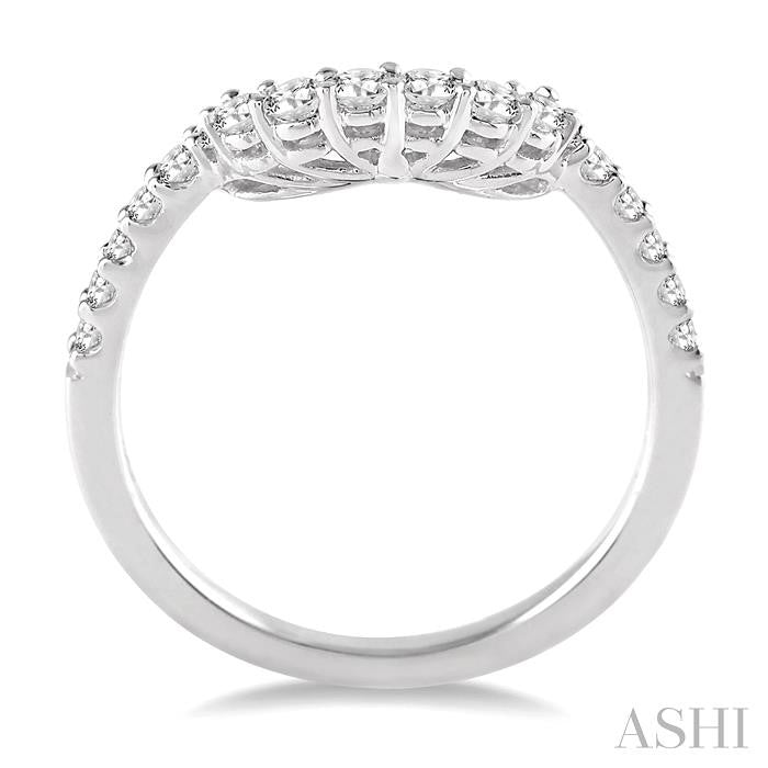 3/8 Ctw Round Cut Diamond Wedding Band in 14K White Gold