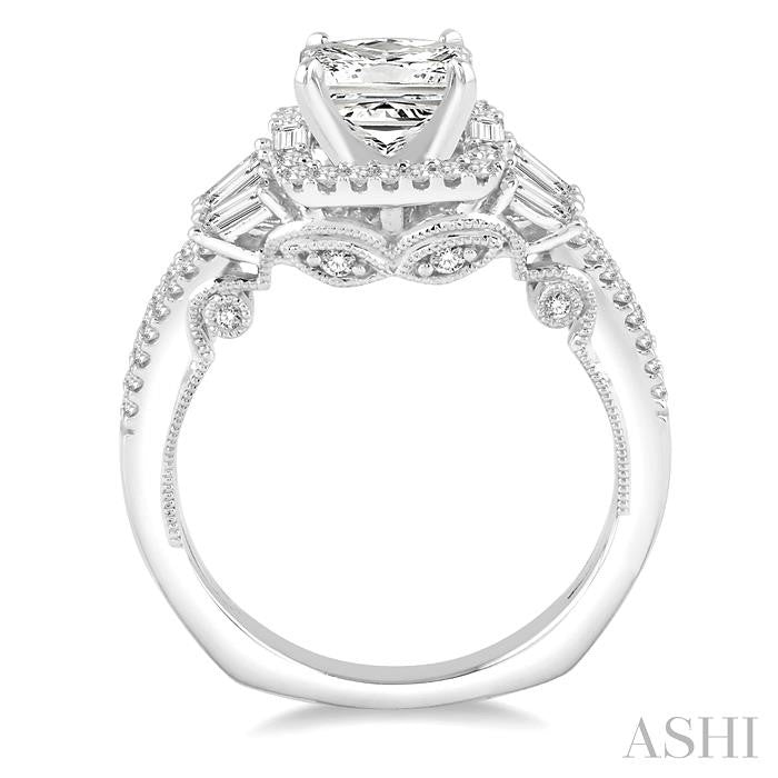 1/2 Ctw Diamond Semi-Mount Engagement Ring in 14K White Gold