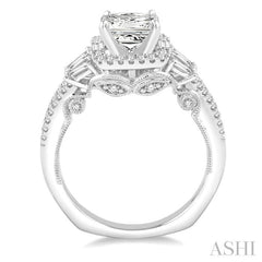 1/2 Ctw Diamond Semi-Mount Engagement Ring in 14K White Gold