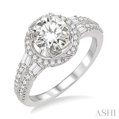 5/8 Ctw Diamond Semi-Mount Engagement Ring in 14K White Gold