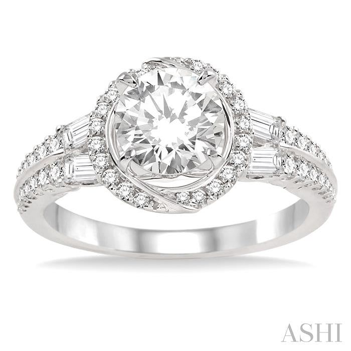 5/8 Ctw Diamond Semi-Mount Engagement Ring in 14K White Gold