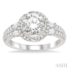 5/8 Ctw Diamond Semi-Mount Engagement Ring in 14K White Gold
