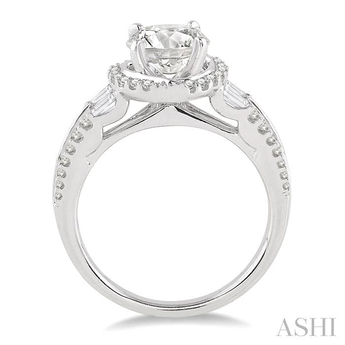 5/8 Ctw Diamond Semi-Mount Engagement Ring in 14K White Gold