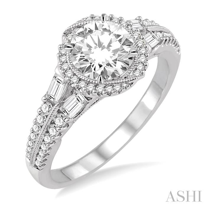 1/2 Ctw Diamond Semi-Mount Engagement Ring in 14K White Gold