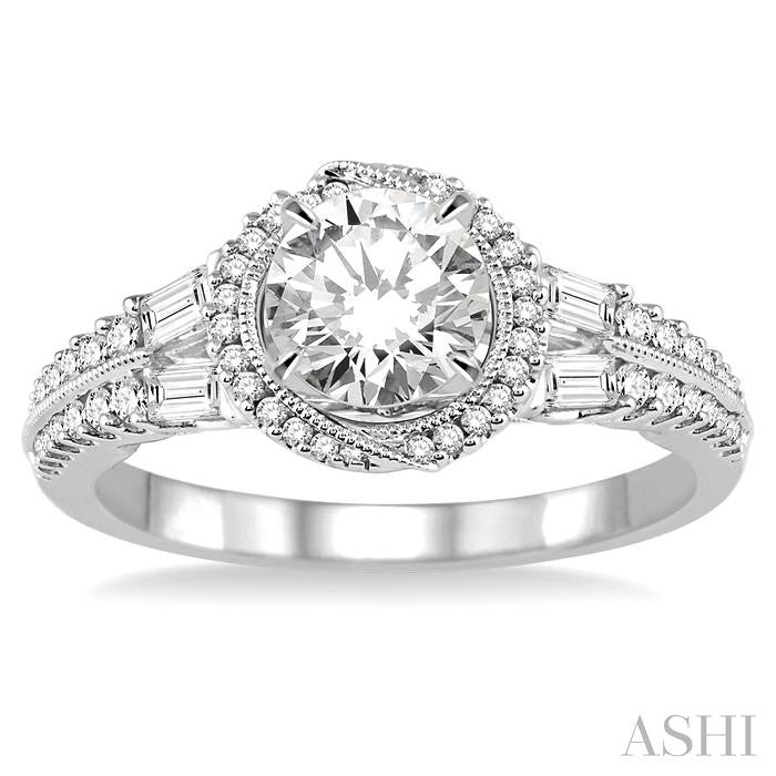 1/2 Ctw Diamond Semi-Mount Engagement Ring in 14K White Gold