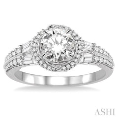 1/2 Ctw Diamond Semi-Mount Engagement Ring in 14K White Gold