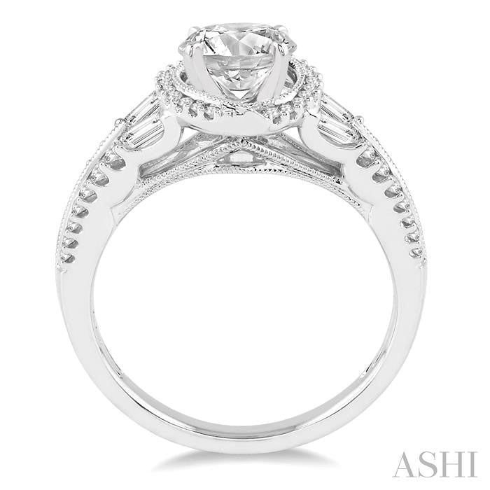 1/2 Ctw Diamond Semi-Mount Engagement Ring in 14K White Gold