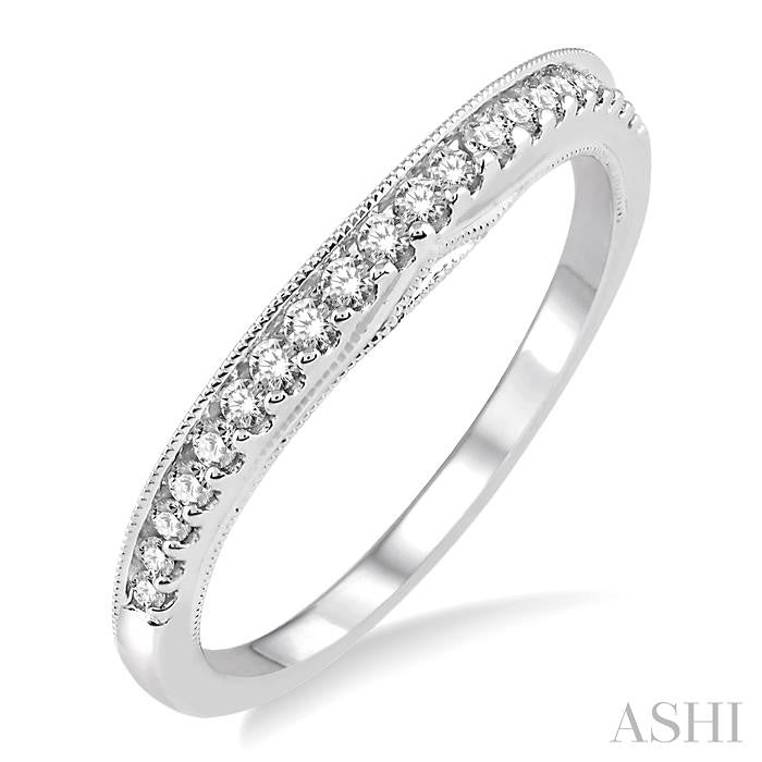 1/4 Ctw Round Cut Diamond Wedding Band in 14K White Gold