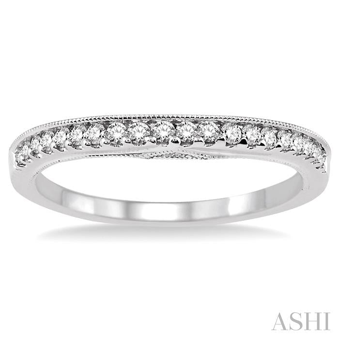 1/4 Ctw Round Cut Diamond Wedding Band in 14K White Gold