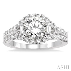 1/2 Ctw Diamond Semi-Mount Engagement Ring in 14K White Gold