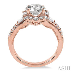 1/2 Ctw Diamond Semi-Mount Engagement Ring in 14K Rose Gold