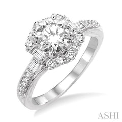 1/2 Ctw Diamond Semi-Mount Engagement Ring in 14K White Gold