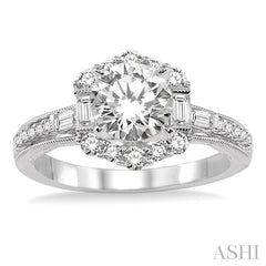 1/2 Ctw Diamond Semi-Mount Engagement Ring in 14K White Gold