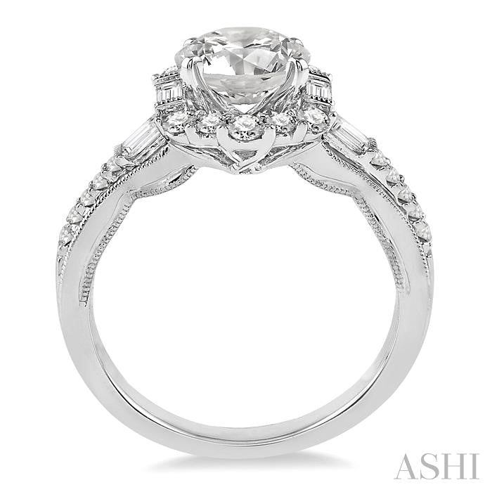 1/2 Ctw Diamond Semi-Mount Engagement Ring in 14K White Gold