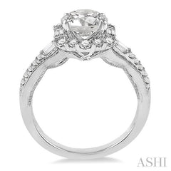 1/2 Ctw Diamond Semi-Mount Engagement Ring in 14K White Gold
