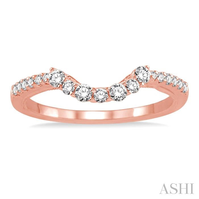 1/3 Ctw Round Cut Diamond Wedding Band in 14K Rose Gold